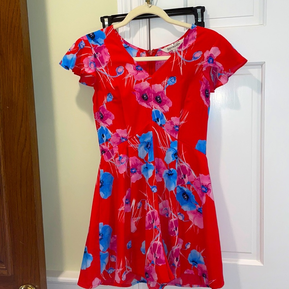 Boutique floral flows romper, size small